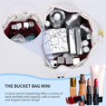thumbnail image 6 of Sunyuer Women Mini Drawstring Bucket Bag, Letter Print PU Leather Handbag, Fashion Detachable Adjustable Strap Crossbody Shoulder Purse for Daily Travel, 6 of 9