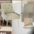 thumbnail image 3 of SEYNAR Modern Glam Faux Leather Dining Chairs Set of 6, Upholstered Vanity Chair with Gold Legs for Living Room Restaurant(DA), 3 of 6