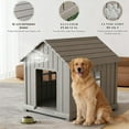 thumbnail image 3 of Dog House Outdoor Indoor with Weatherproof, Ventilated and Elevated Floor, Easy Clean Large Dog House Outdoor for Small Medium Large Dogs (Grey, 37.2" L x 40" W x 40" H), 3 of 15