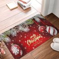 thumbnail image 5 of Bath Mat Christmas Ball Red Fir Branch Xmas Bathroom Rug Non Slip for Shower Soft 15.7 x 23.6 Inch Carpet Floor Runner Washable, 5 of 8