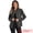 Black, variant on DARING DIVA Women's Frayed Distressed Washed Denim Jacket XS Black