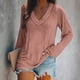 thumbnail image 2 of KIHOUT - Blusas casuales para mujer, liquidación 2024, moda clásica, blusa lisa con cuello en V, blusas básicas holgadas de otoño, blusas tipo túnica de manga larga, 2 of 4