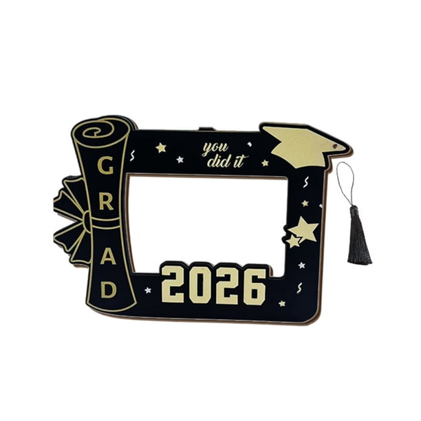 Marco de fotos de madera para graduación 2026, estilo 2D, recuerdo de graduación para la clase de 2026, artesanía en madera natural, para mesa o pared, regalo festivo para graduados, decoración para