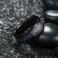 thumbnail image 4 of Fashion 8mm Unique Pattern Men Black Titanium Stainless Steel Ring Inlay Blue Carbon Fiber Stainless Steel Wedding Rings For Men Silver Color 13, 4 of 6