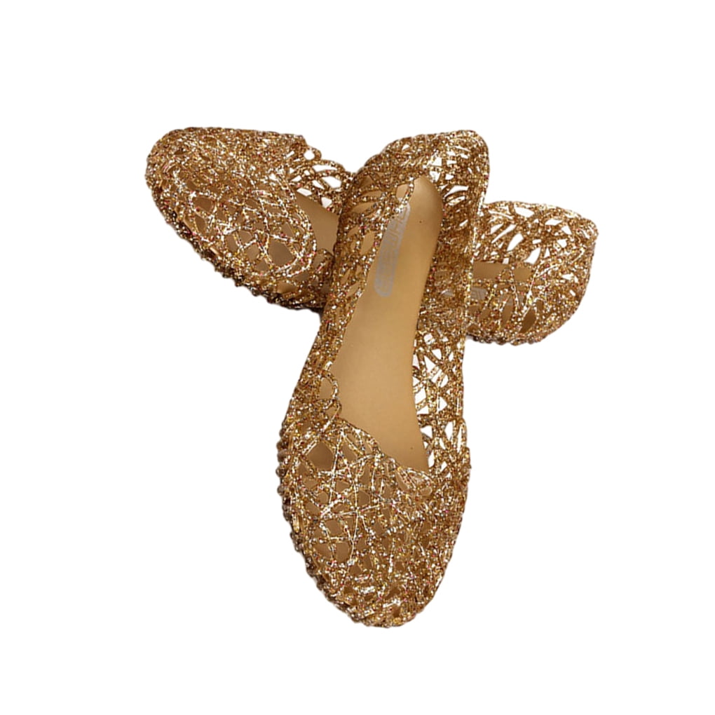 Gold jelly flats deals