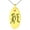 Gold, variant on Stainless Steel Letter M Initial Floral Monogram Engraved Small Oval Charm Pendant Necklace