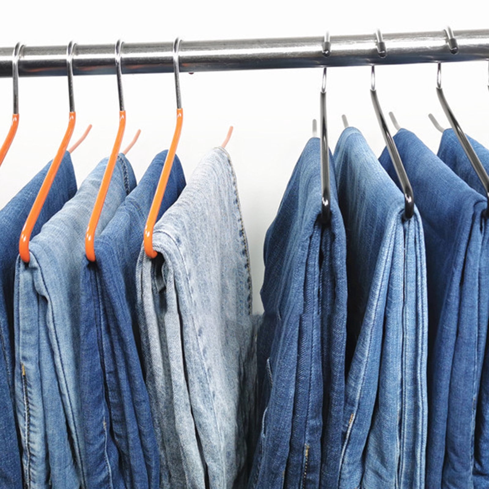 Pants Hangers 12 Pack Heavy Duty Hangers Open Ended No for Sharp Edges 4 Colors Jeans Hanger Trouser Slack Hangers