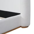 thumbnail image 5 of Christopher Knight Home Queen Bed Frame with Boucle Upholstered Wingback Headboard, Solid Wood Base, White, 5 of 11