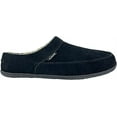 thumbnail image 2 of Clarks Perforated Suede Warm Plush Sherpa Lining Indoor Outdoor House Slippers (Black Premium Shearling, 9), 2 of 5