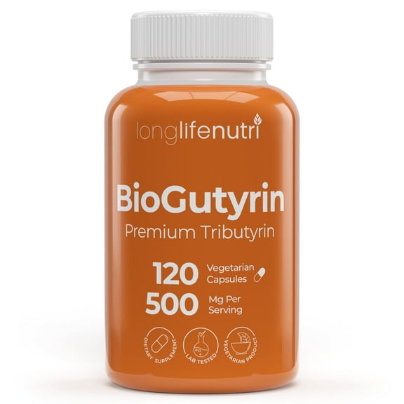 Tributyrin 500mg – 120 Vegetarian Capsules, Butyric Acid for Butyrate Production