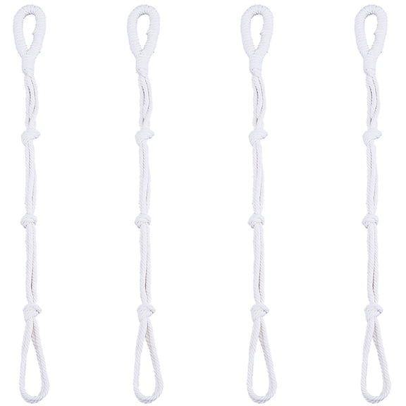 4Pcs Plant Hanger Rope White Polyester Boho Farmhouse Rustic Connectable Decorative Hanging Flower Planter Baskets Holder Extender Ropes