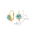 thumbnail image 4 of Bling Jewelry Womens Teal Aqua Blue White CZ Flower Gold Plated Drop Earrings, 4 of 5