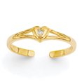 thumbnail image 1 of 14k .01ct Diamond Heart Toe Ring Size, 1 of 3