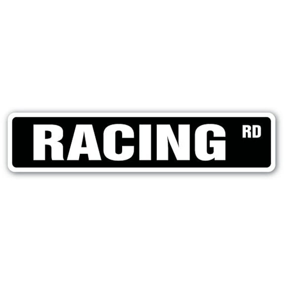 RACING Street Sign car horse dog running race | Indoor/Outdoor |  30" Wide