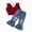 Z011-Wine, variant on Toddler Baby Girl Clothes Fall Winter Baby Girl Outfit Floral Crewneck Sweatshirt Bell Bottom Jeans Pants Sets 6 9 12 18 Months 2T 3T Clothing Set,12-18 M