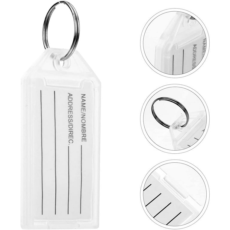30pcs Category Key Tag Suitcase Tags Keyrings for Car Keys Blank Labels  Classification Name Tags Key Id Label Tags Key Tags with Ring Name Holder  Number Tag Classification Tag 
