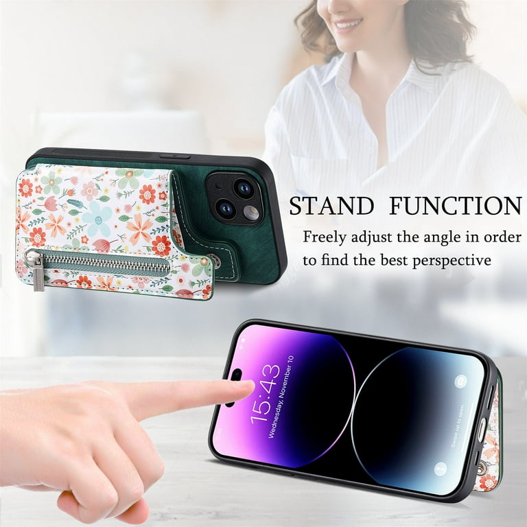 For IPhone 6s Plus/6 Plus 5.5 Inch Case PU Leather Wallet Book Flip Folio Stand View Magnetic Multi-Pattern Cover Compatible With IPhone 6 Plus Phone Case (Sliver Butterfly