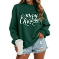thumbnail image 5 of Jkety Fall Sweatshirts for Women Christmas Merry Bright Crewneck Mens Womens Sweatshirt Green,2XL, 5 of 6