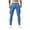 Blue, variant on Men's Jean Cargo Pocket Solid Color Elastic Tight Fitting Small Leg Denim Cargo Pants Black