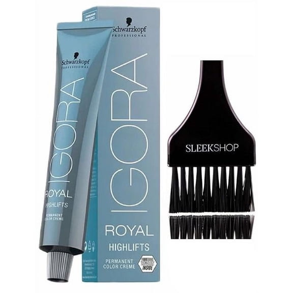 Schwarzkopf IGORA Royal HIGHLIFTS Permanent Hair Color Creme Dye 12-1 w/ BRUSH - 10-1 Ultra Cendre Blonde