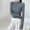 Gray(New), variant on PNTUTB Women's Casual Crew Neck Long Sleeve Solid Color Versatile Soft Lightweight Slim Base Layer Top