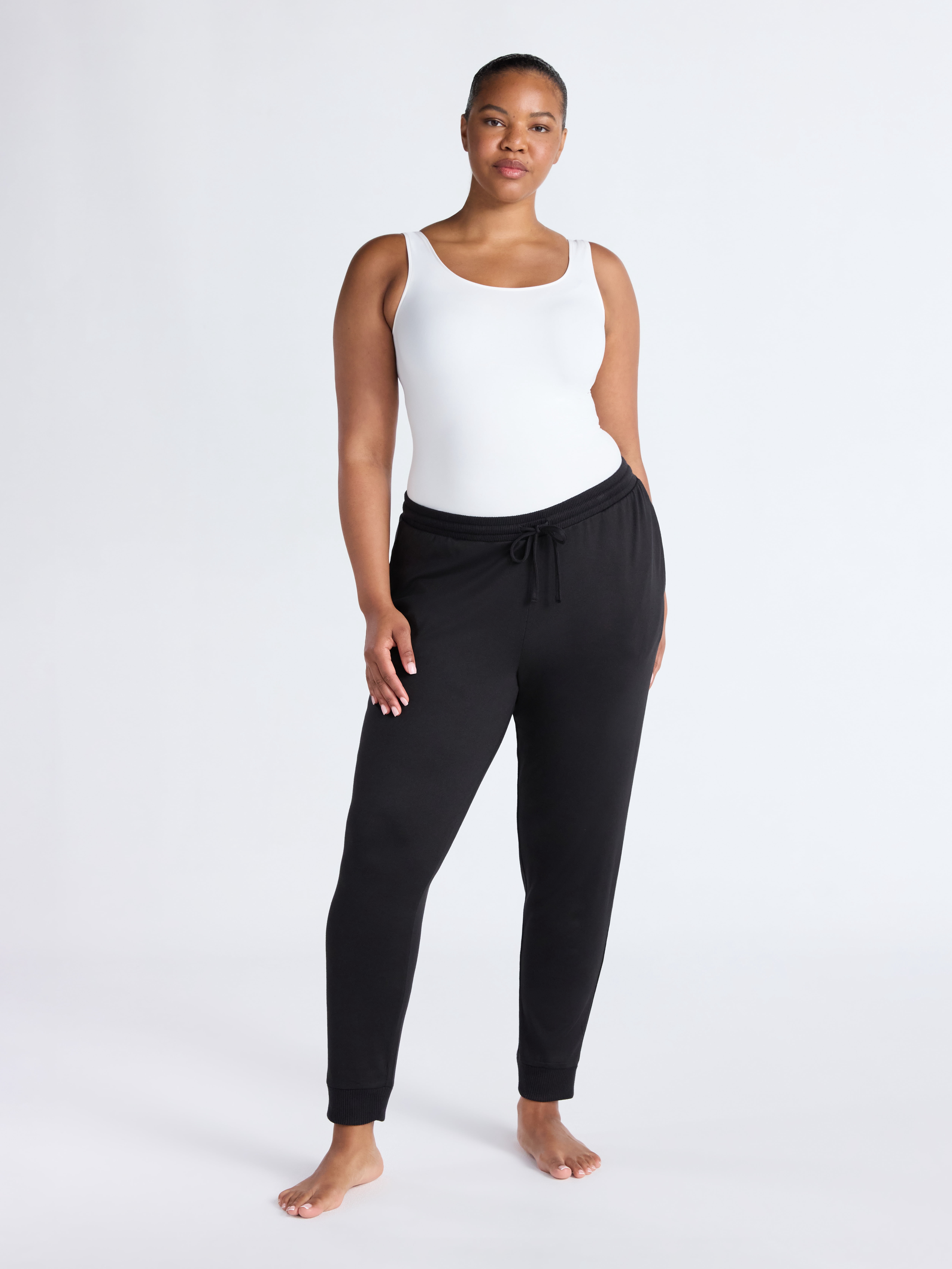 Joyspun Women's Cozy Lounge Collection Hacci Knit Sleep Joggers, 29'' Inseam, Sizes XS-3X