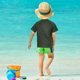 thumbnail image 4 of FORMRS Boys Rash Guard Short Sleeves Swim Shirt Quick Dry UPF 50+ Sun Protection, Sizes 3-12T, Black Abstract, 4 of 6