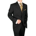 thumbnail image 2 of Mens Side Vent 2-piece Black Stripe Cotton Classic Fit Suit, 2 of 7