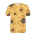 thumbnail image 4 of UoCefik Womens Tops Dressy Casual Short Sleeve Summer Tops Vintage Sunflower Print Tshirts Trendy Round Neck Tshirts Tunic Tops Orange 3XL, 4 of 5