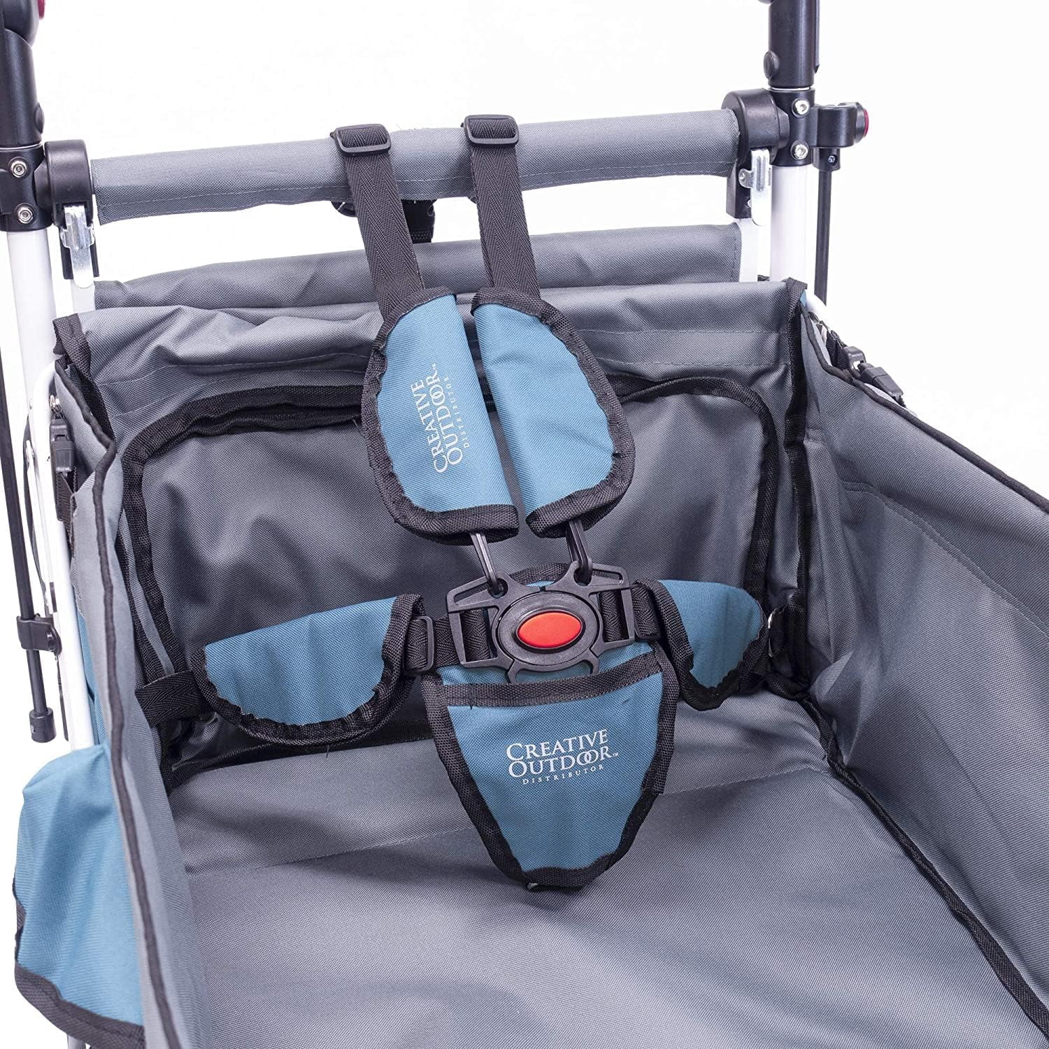 Creative Outdoor Push Pull Wagon Stroller with Canopy Folding Wagon for Kids, Black/Gray
