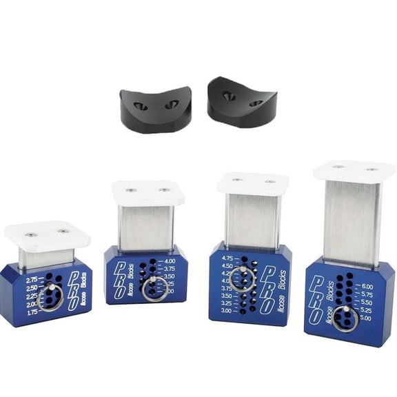 Speedway Motors Moose Blocks Pro Adjustable Set Up Blocks with Magnetic Design and Axle Adapters Adjusts in 1/8 Inch Increments for Sprint Car Midget and Micro Chassis