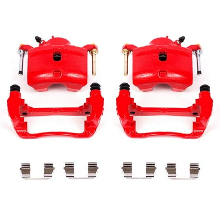 Power Stop Front Pair of Red Powder Coated Calipers S2660