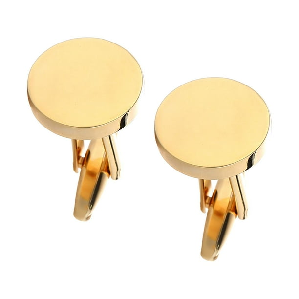 Gemelos para hombre, modernos y redondos, ideales para compromiso, graduación y aniversario. Oro