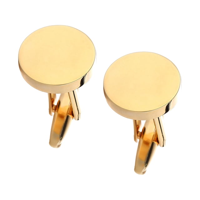 Gemelos para Hombre Gemelos Redondos Gemelos de Metal a La Moda Botones de Camisa Gemelos para Fiesta de Graduación Día de San Valentín Regalos para P Oro