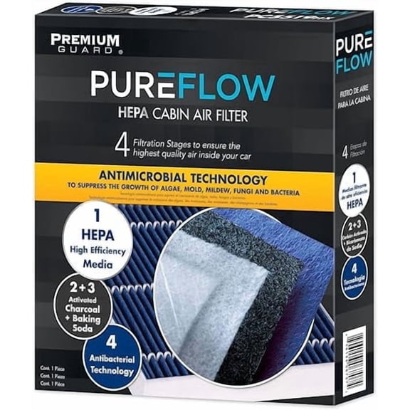 PUREFLOW PC99471HX HEPA Cabin Air Filter | Fits 2019-2022 Jeep Cherokee 3.2L; 2019-2023 Cherokee 2.0L
