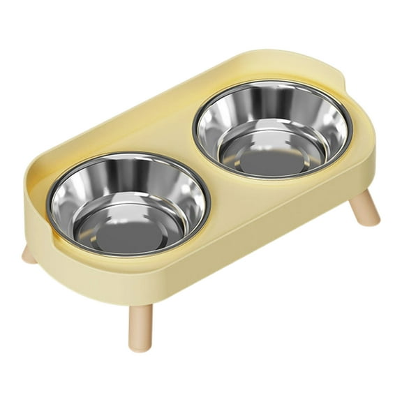 Bright Color Elevated Dog Bowls with Adjustable Stand, Splash-Proof Double Dish for Feeding