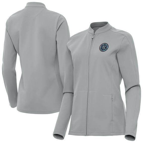 Women's-Antigua  Gray New York City FC Regard Full-Zip Jacket