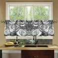 thumbnail image 4 of Yayeee Kitchen Curtains Tier Set of 2 Light Filtering 57"x24" Over Sink Window Panels, Black Roses, 4 of 7