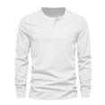 thumbnail image 5 of Zylanna Men's T-Shirts Tee, Solid Color Long Sleeve Crew Neck Breathable Tops for Activewear Sports White, 5 of 5