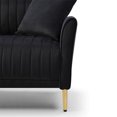 thumbnail image 6 of Set of 2 Velvet Sofa Couch Set, 2 Piece Loveseat Sofa Set with Removable Cushions and Free Throw Pillow, Comfy Furniture Sofa Set with Metal Legs for Home,Living Room, Beroom and Office, Black, 6 of 7