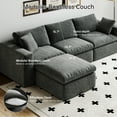 thumbnail image 6 of 10x6 Feet Boneless Sectional Couch, Convertible L-Shaped Cloud Sofa, 3 Seater Modular Memory Foam Couch for Medium Room (Grey, Left Facing Chaise), 6 of 9