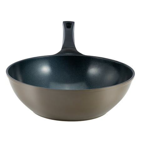 

Green Earth 12 Wok by Ozeri with Smooth Ceramic Non-Stick Coating (100% PTFE and PFOA Free) Shitake Brown