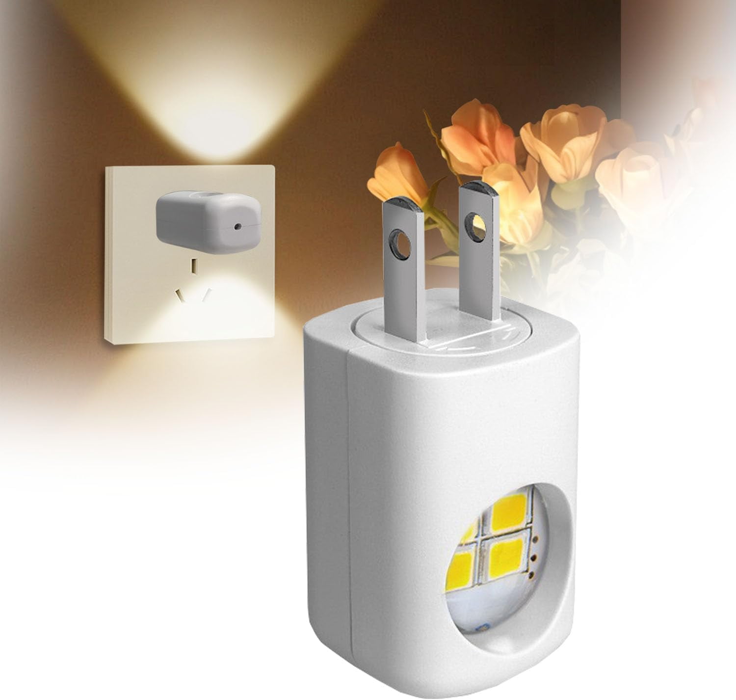 Motion Sensor Night Lights, Wireless Rechargeable – 3 Color Modes, Adjustable Brightness For Stairs, Bedroom, Bathroom (2 Pack)-369018