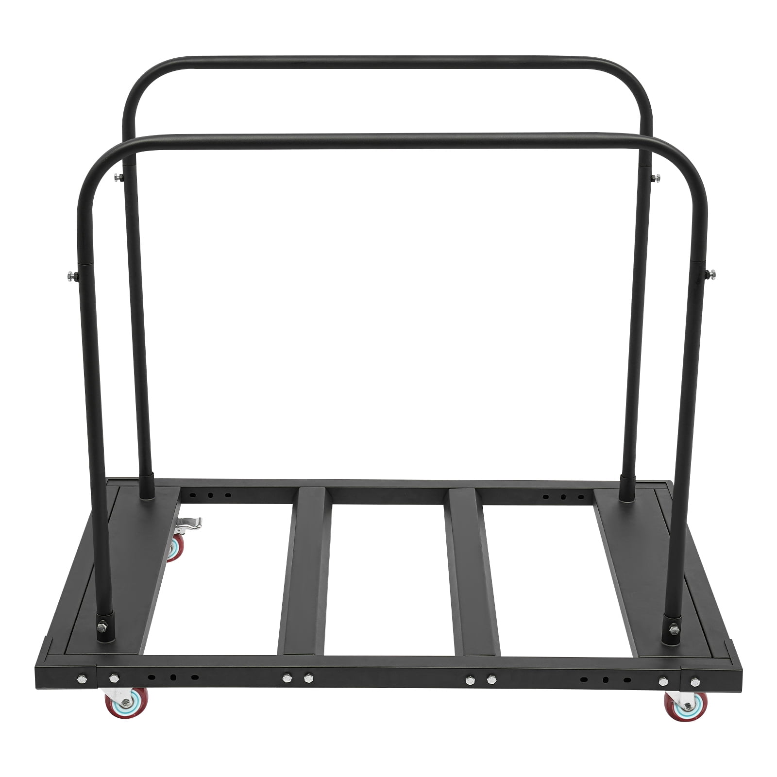Industrial Folding Table Dolly, 120kg Capacity, Expandable 3.35-9.09in Beams, 2 Tubular Handles, Ideal for Construction Sites, Warehouses, Storage