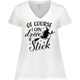 thumbnail image 3 of Inktastic Of Course I Can Drive a Stick with Witch Women's Plus Size V-Neck T-Shirt, 3 of 5