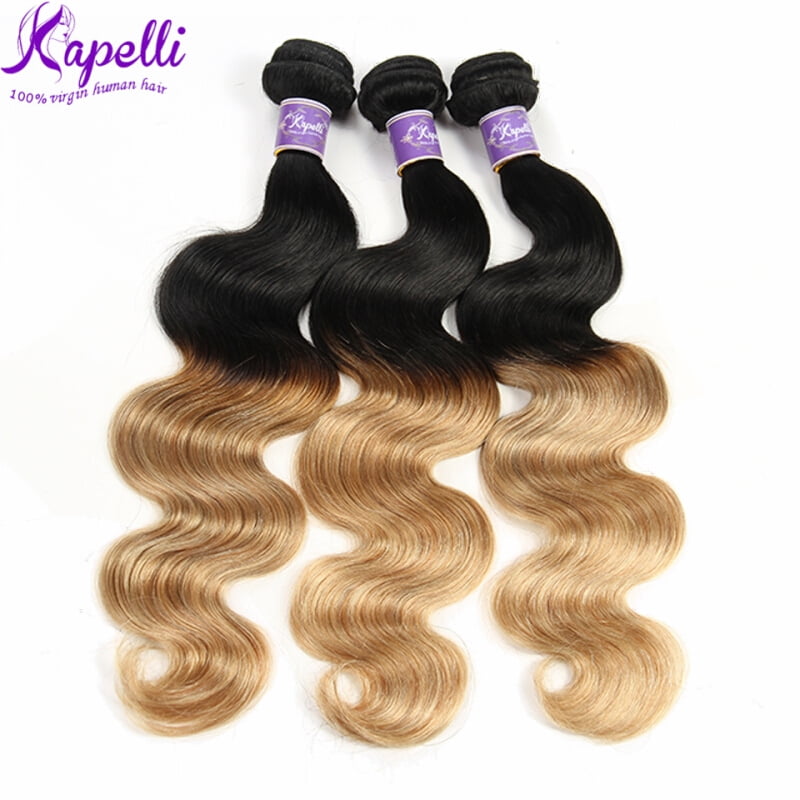 Kapelli Ombre Brazilian Hair Body Wave 3 Bundles Virgin Hair Human