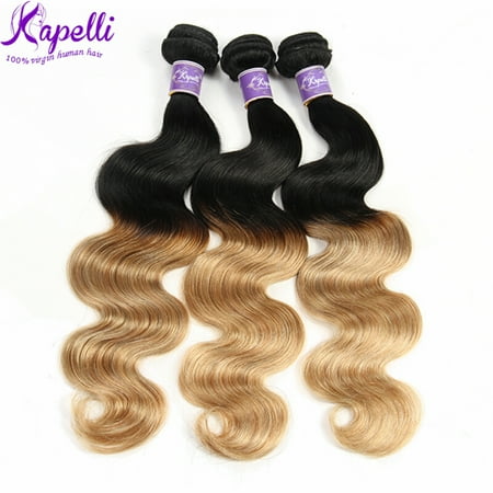 Kapelli Ombre Brazilian Hair Body Wave 3 Bundles Virgin Hair Human