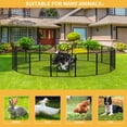 thumbnail image 5 of Dextrus Metal Panel Decorative 16 Pcs Garden Fence 32 inch Tall Multi-Purpose Indoor and Outdoor Animal Barrier Pet Dog Fence with Door for Yard Patio, Black, 5 of 5