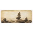 thumbnail image 1 of Ocean Kitchen Mat, Coastal Shore Calm Water Print Sepia Big and Small Rocks Pebbles Grunge, Plush Decorative Kitchen Mat with Non Slip Backing, 47" X 19", Beige Brown, by Ambesonne, 1 of 1