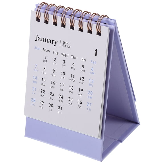 MUSEYA Monthly Calendar Desktop Important Date Tracking Paper Purple 1Pcs
